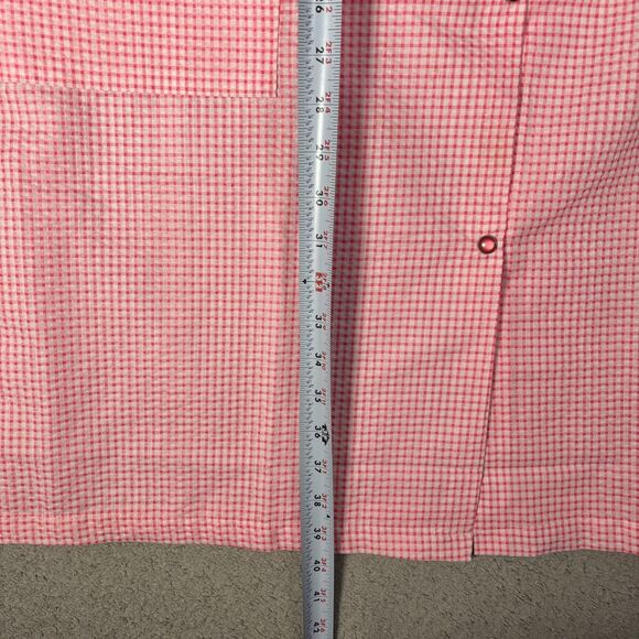 NWT Dreamcrest Night Gown Women’s Size L‎ Coral Gingham Plaid Pearl Snap Muumuu - Picture 7 of 12